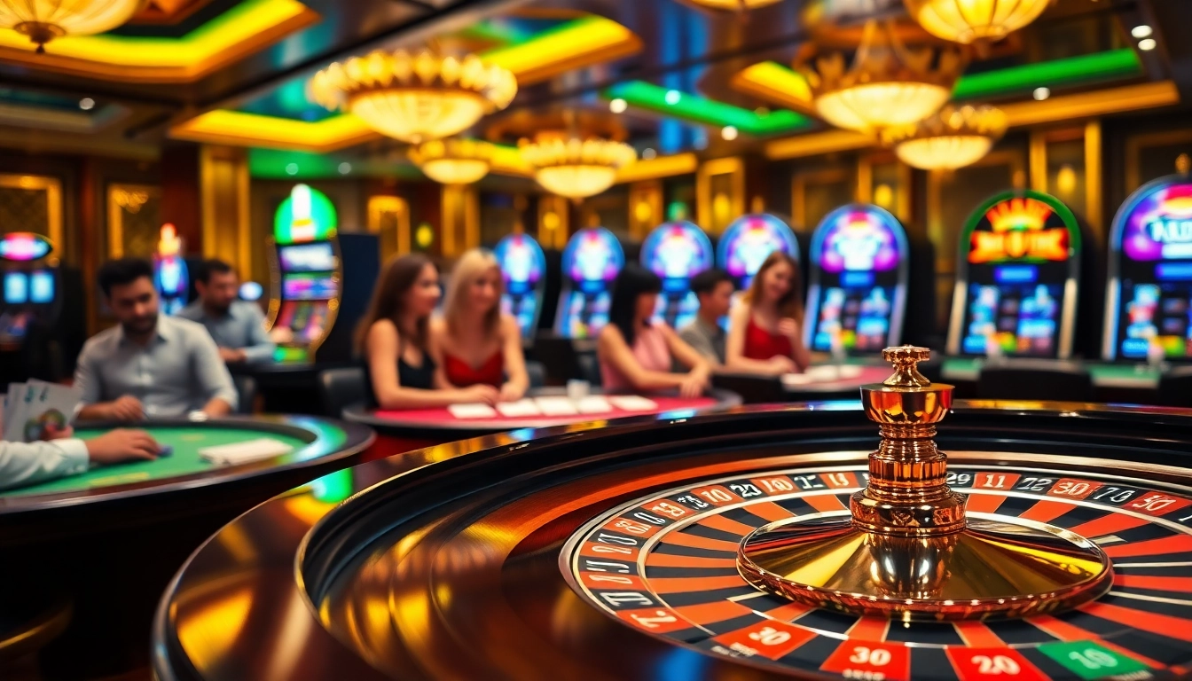 Engaging players at the Best Online Casino Malaysia 2025 with vibrant gaming tables and exciting atmosphere.