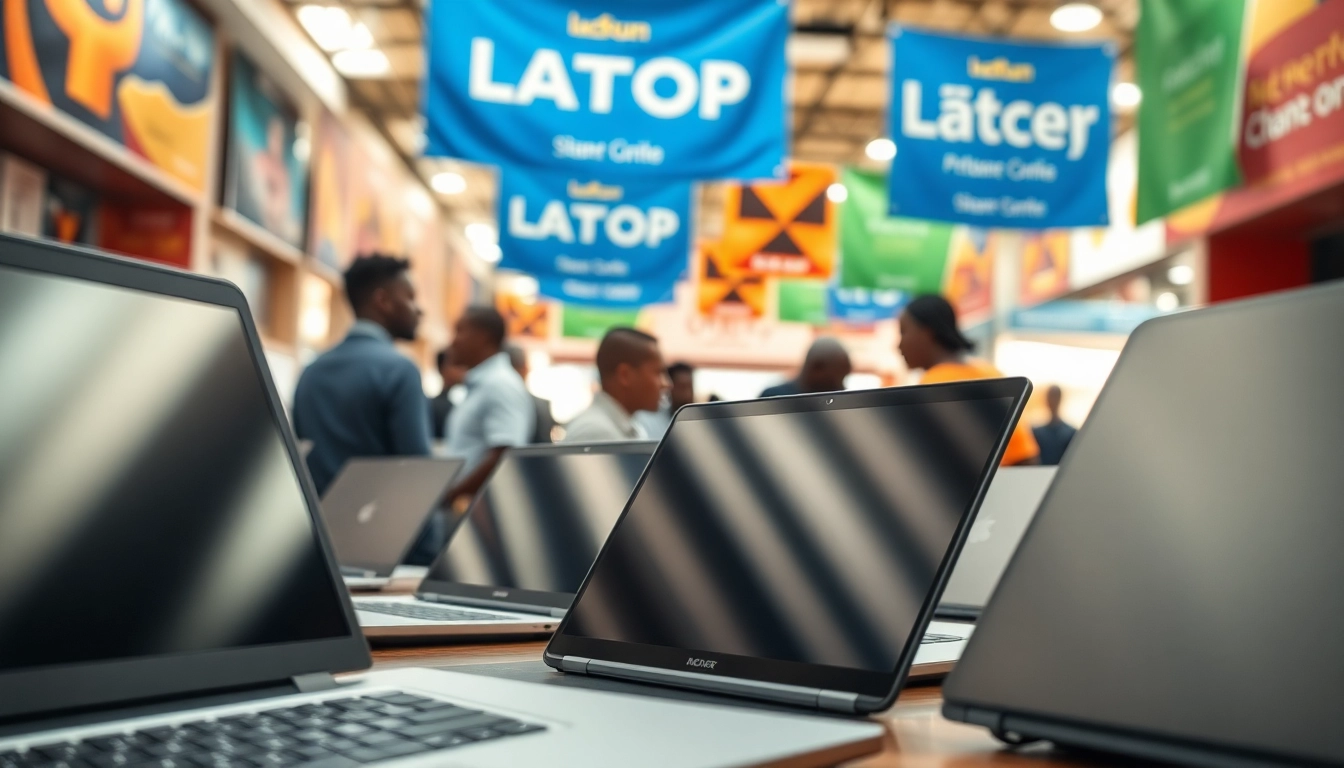 Browse laptops at a vibrant Laptop shop Nairobi, featuring friendly staff and inviting displays.