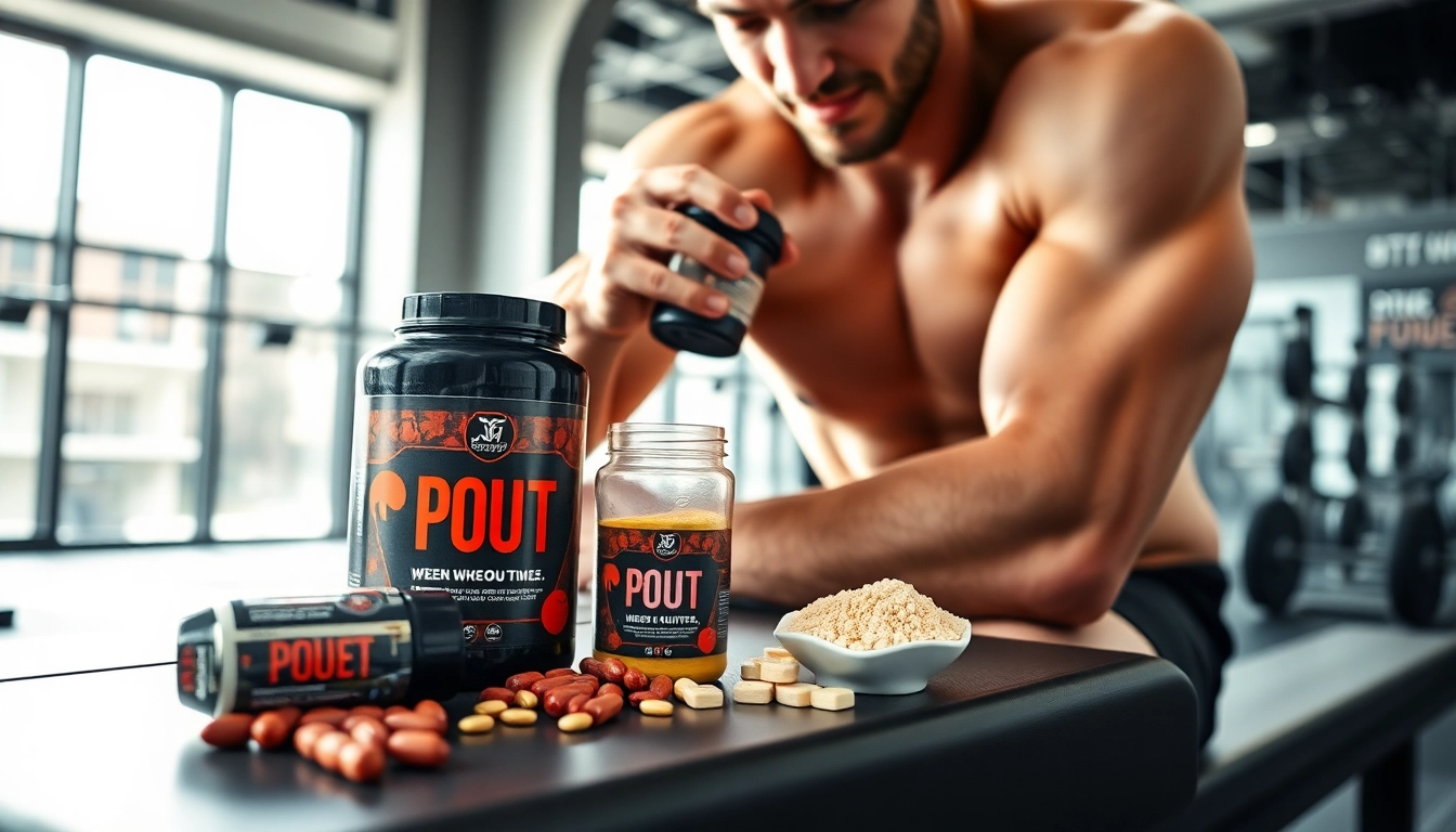 Pre-workout takarken enerjik sporcu ve modern spor salonu
