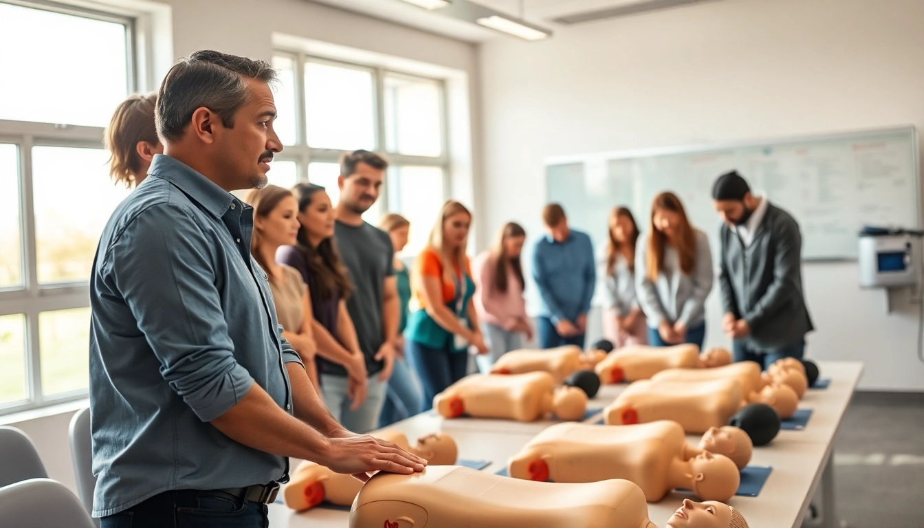 Learn CPR techniques from a professional instructor during an engaging training session.