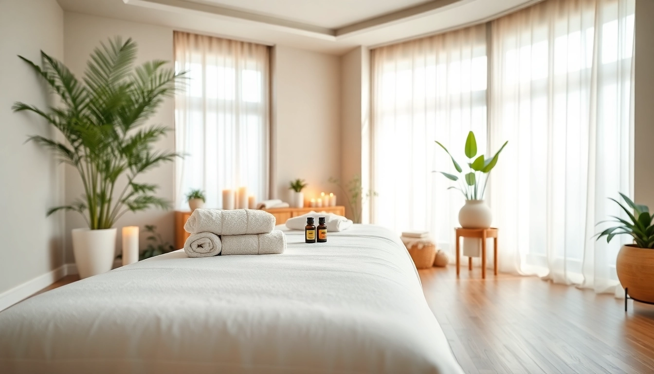 Relaxing treatment room at Spa Takoma Park featuring tranquil ambiance and soothing decor.
