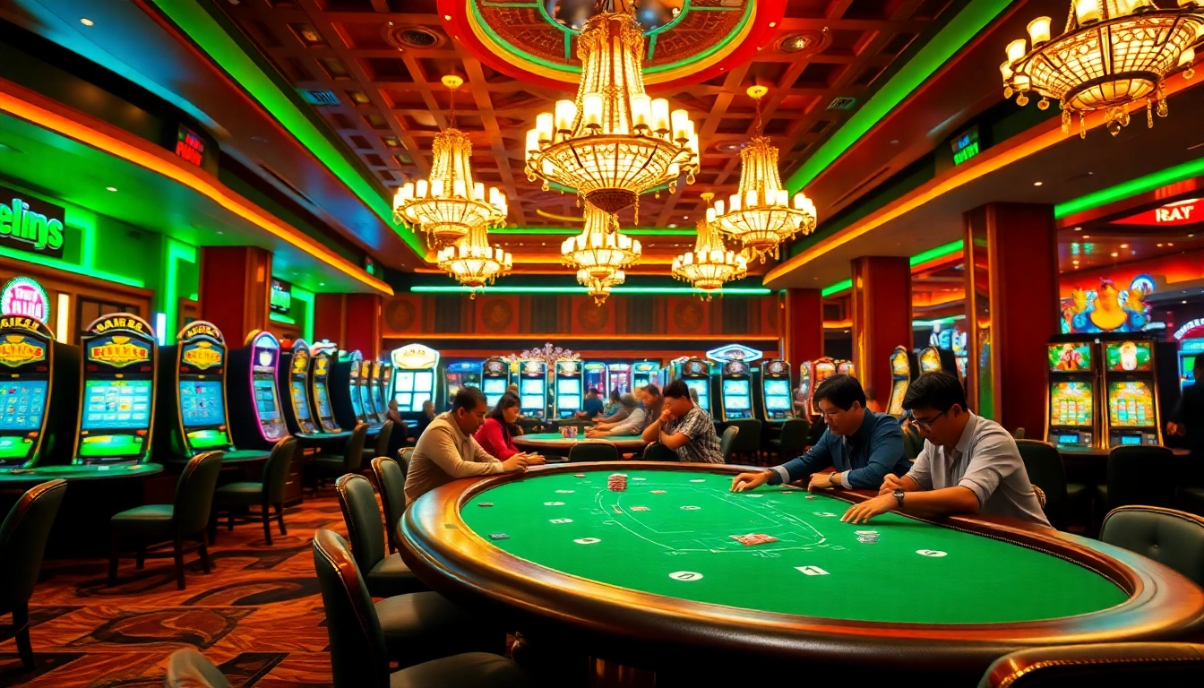 Experience the excitement of a licensed casino with vibrant tables and engaging gameplay.