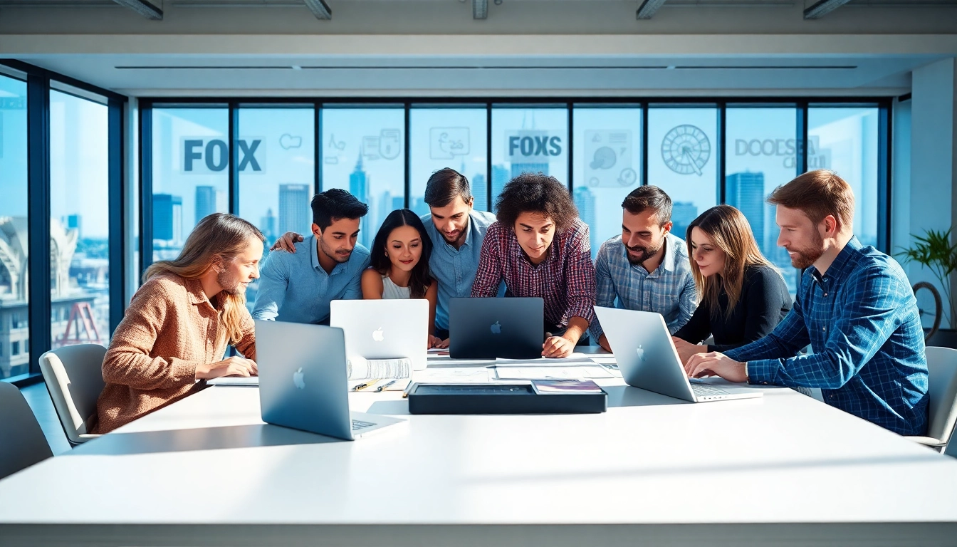 Web design company Kansas City team collaborating on innovative digital projects in a modern office.