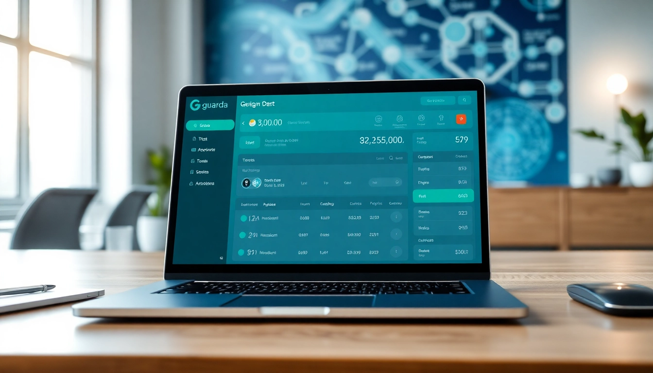 Interacting with the guarda wallet interface showcasing its features and user-friendly design.