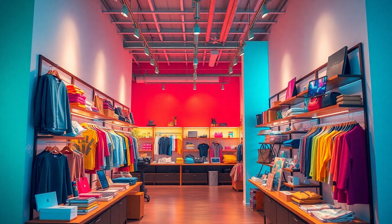 Explore the ultimateshop with vibrant products on display in a modern e-commerce setting.