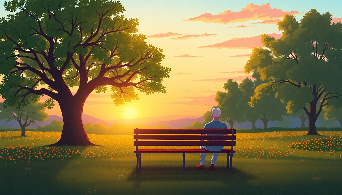 Person reflecting on nature while dealing with depression in a serene park setting