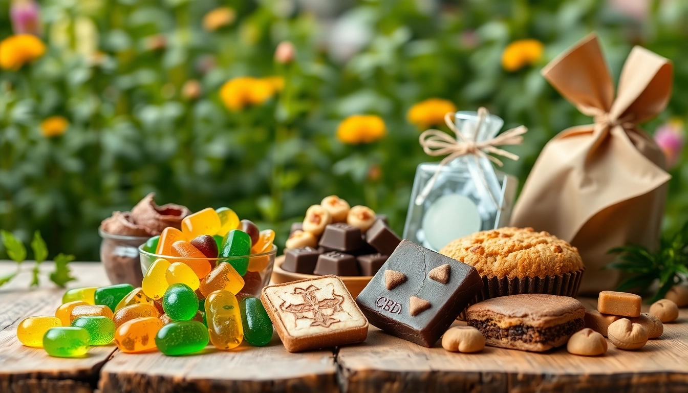 Engaging display of wholesale cbd edibles showcasing colorful gummies and chocolates.