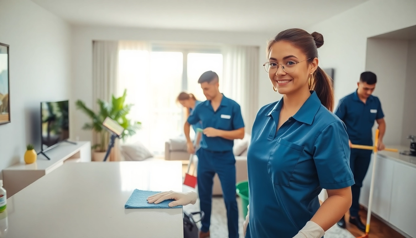 Expert bond cleaning Logan service showcased in a modern apartment, highlighting cleaning professionals at work.