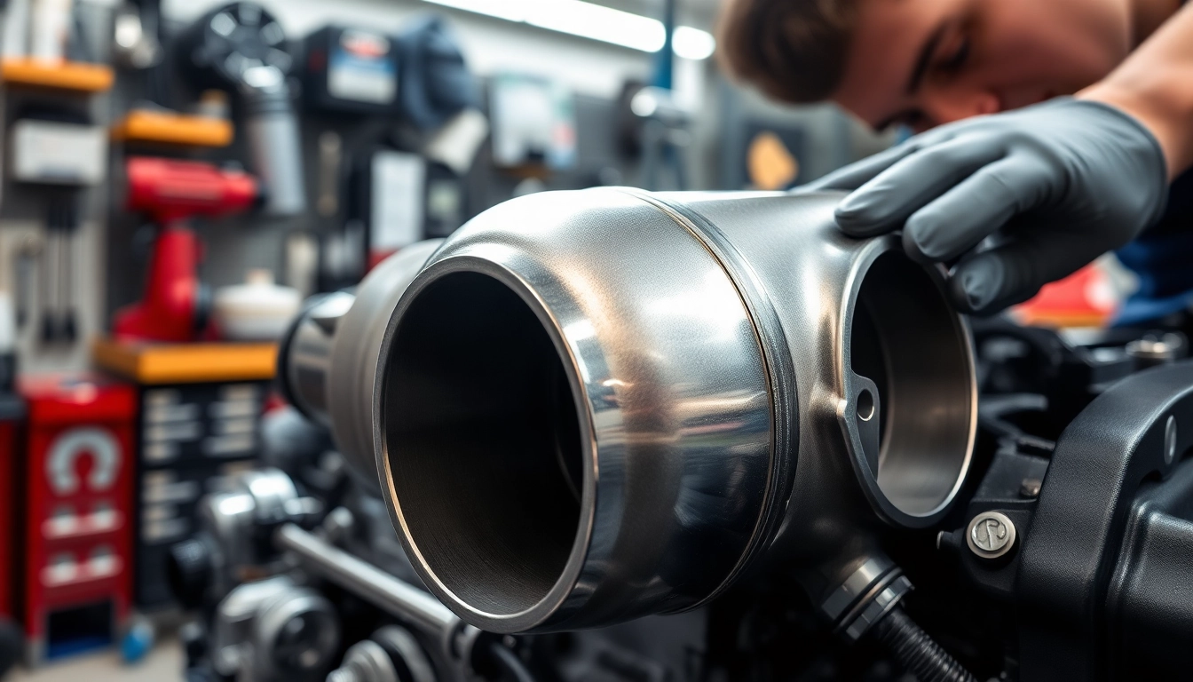 Learn what is a charge pipe through a mechanic's detailed installation process in a bright workshop.