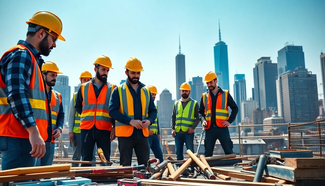 Manhattan Commercial General Contractor team executing large-scale building project in vibrant urban setting.