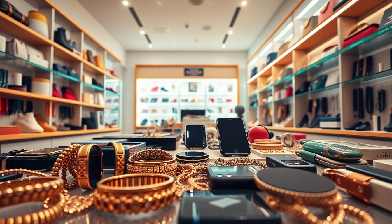 Explore an engaging display of all Accessories showcasing jewelry, gadgets, and more in a stylish retail space.