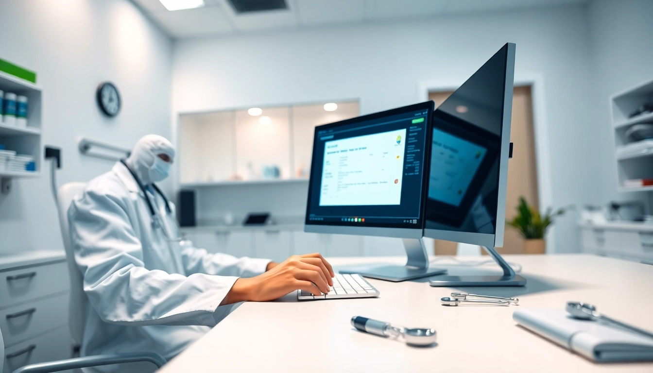 Streamlined doctor utilizing eprescribing software for small practices in a modern healthcare environment.