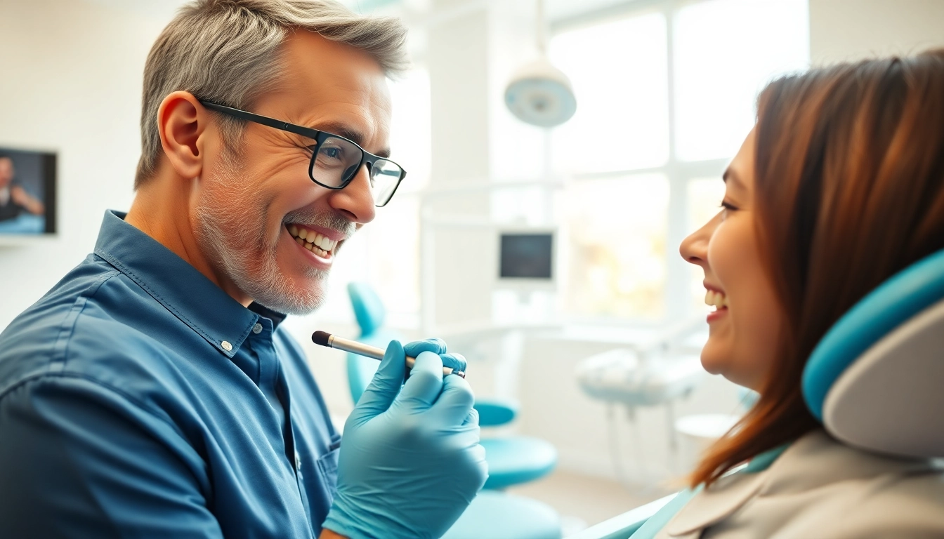 Assessing braces cost Myrtle Beach with a professional orthodontist in a bright dental office.