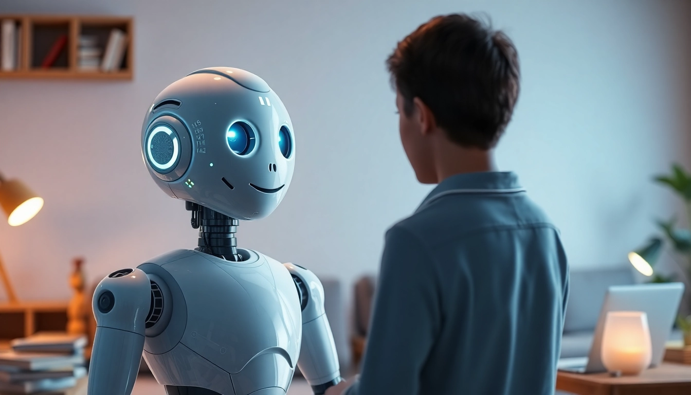 AI companion unlimited engaging in conversation with a user in a cozy living room setting